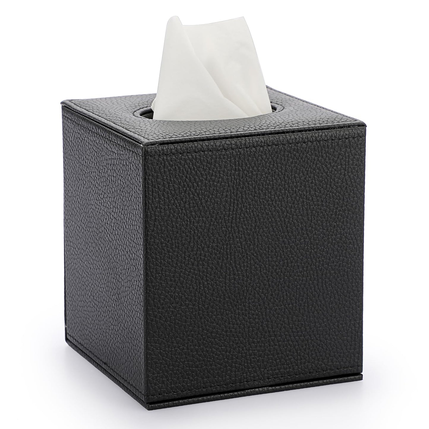 OGANAZI PU Leather Square Facial Tissue Holder Box, Cube Tissue Box Cover Case, Decorative Tissue Storage Organiser for Home Office Restaurant and