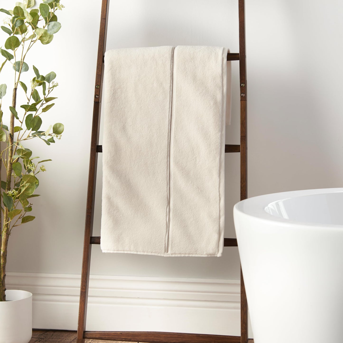 Bianca Zero Twist Satin Stitch Cotton 70x120 cm Bath Towel Cream