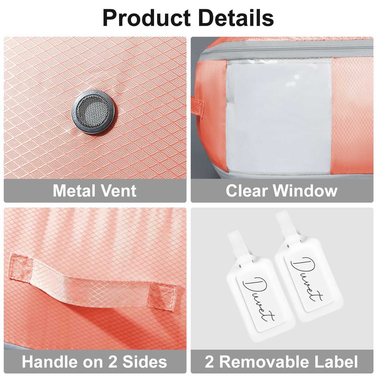 DIMJ Comforter Storage Bag - Large Capacity Blanket Storage Bags 3-Layer Ultra Space Saving Self Compression Organizer