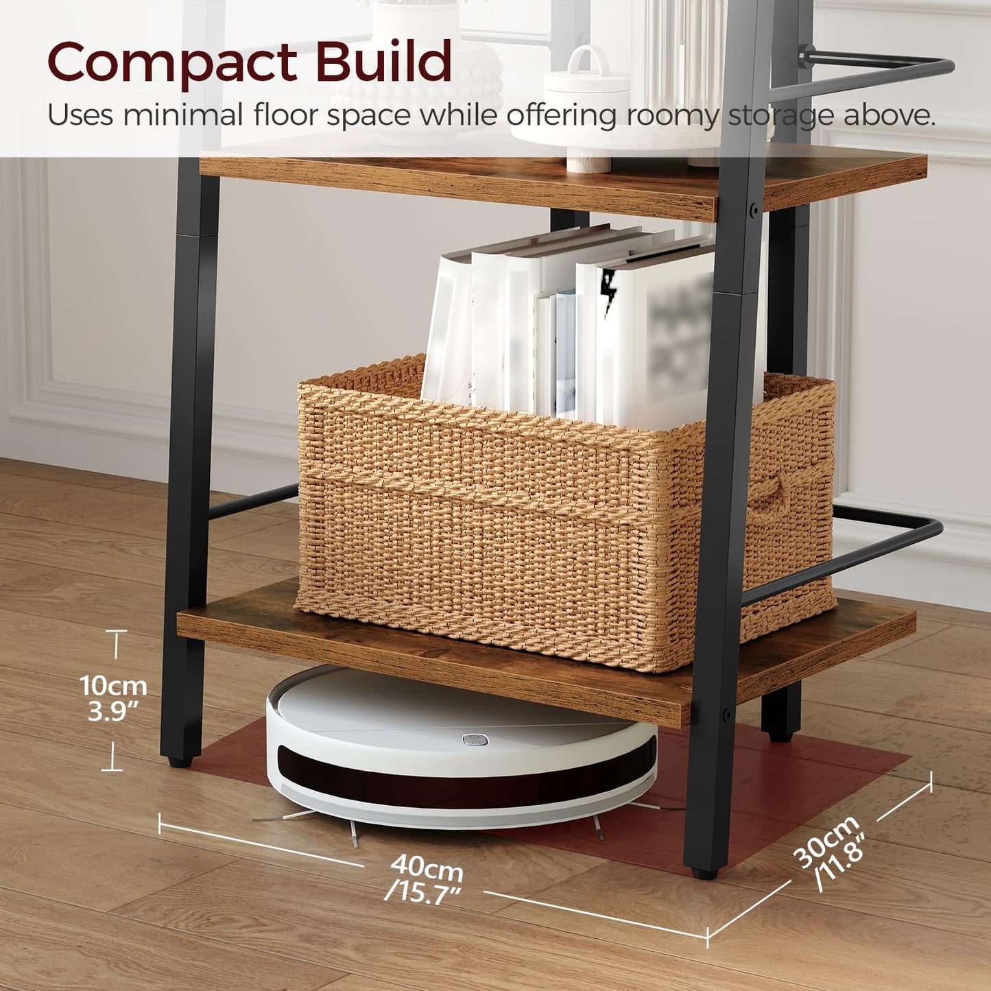 MAHANCRIS Ladder Shelf, Book Shelf, Ladder Shelving Unit, Narrow Bookcase