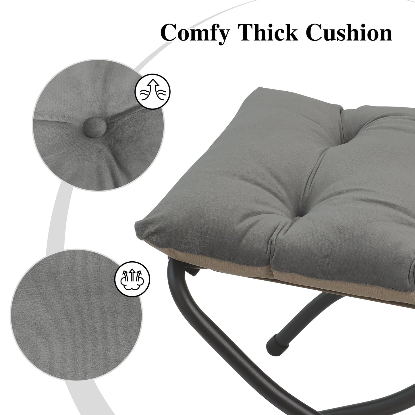Mordchil EU 15"(H) Folding Ottoman, Foldable Footrest Stool, Portable Small Foot Stool for Couch, Collapsible Foot Rest Ottoman for Sofa