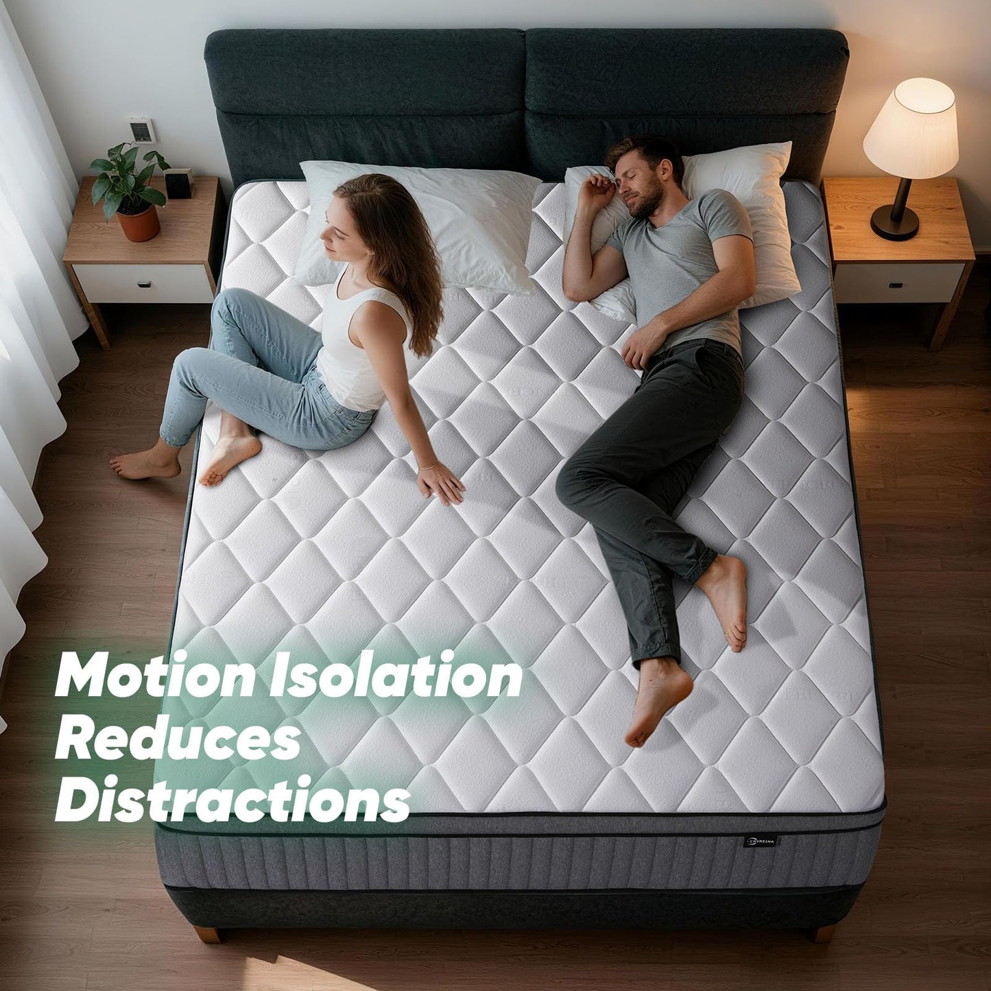CRYREINA Single Mattress 10 Inch Hybrid Single Bed Mattress Medium Firm, Individually Pocketed Springs for Motion Isolation, Memory Foam