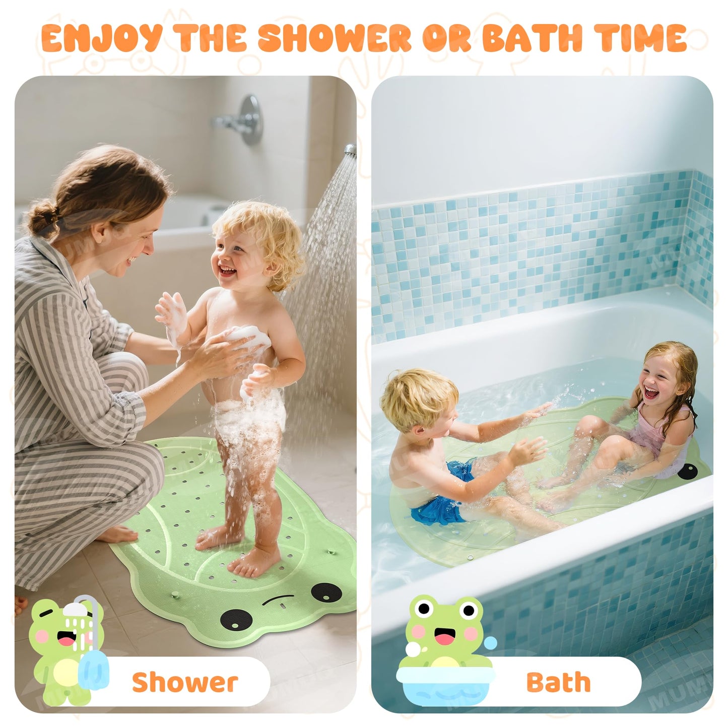 Baby Bath Mat for Tub Non Slip 76 x 45 cm Soft Rubber Shower Mat for Kids
