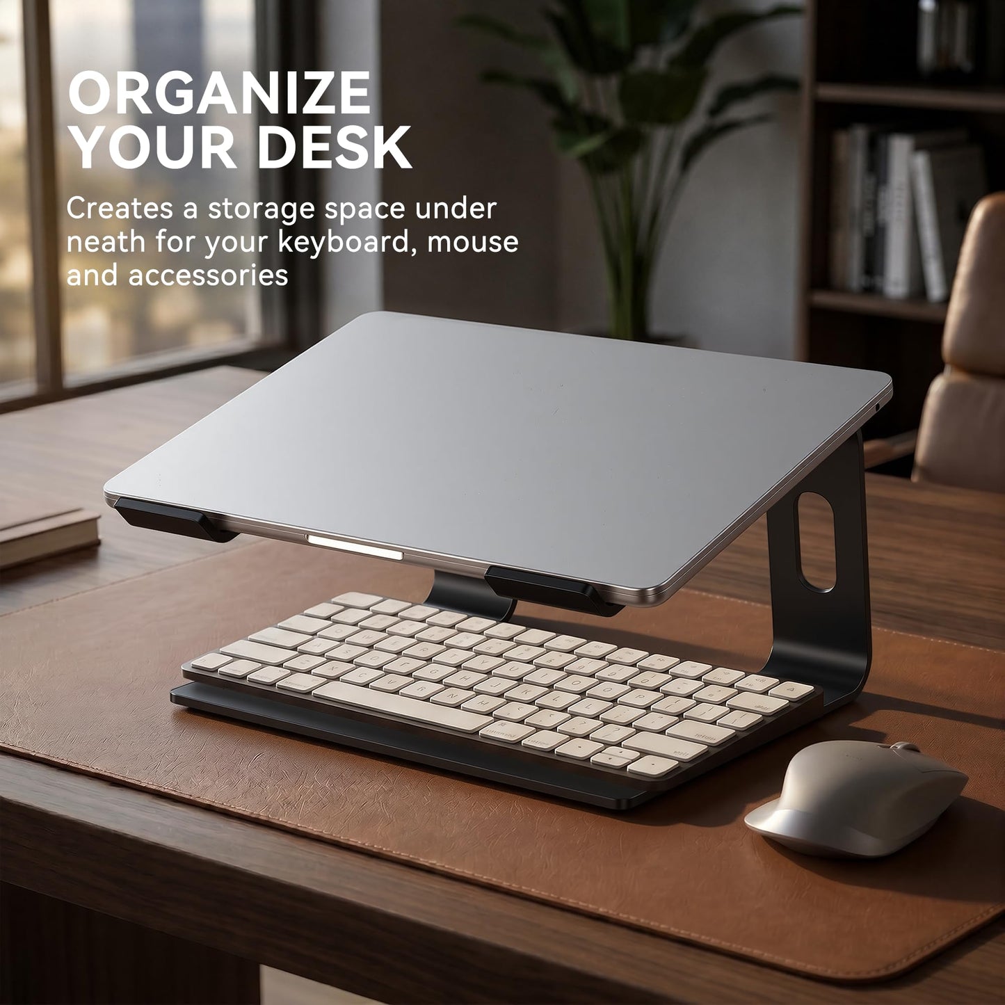SOUNDANCE Laptop Stand, Aluminum Ergonomic Desk Riser, 10-15.6", LS1 Black