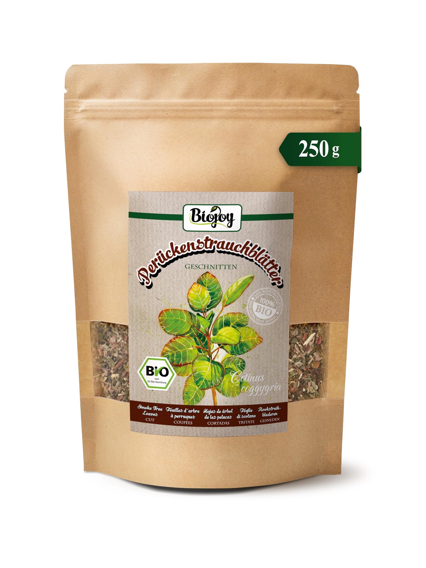 Biojoy Organic Smoke Tree Leaves, Cut (Cotinus coggygria) (250 g)