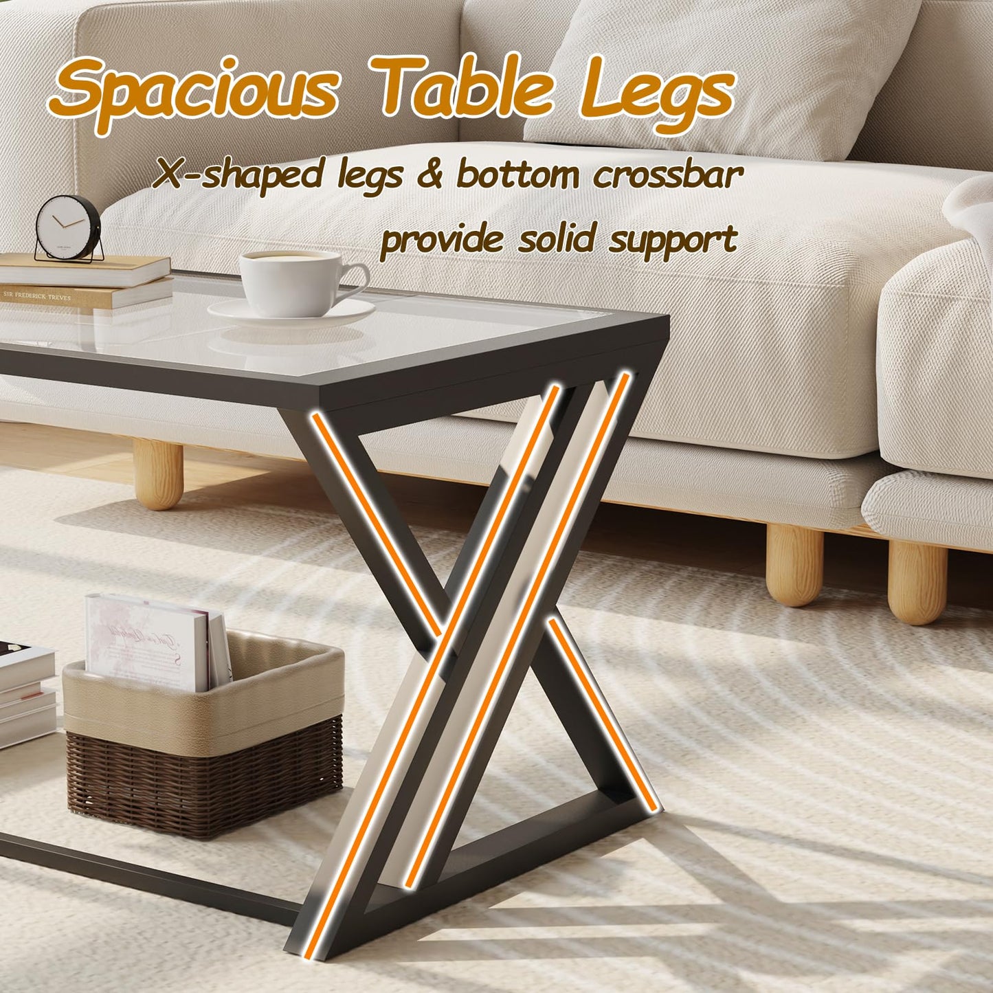 Coffee Table, Living Room Table, Center Tea Table, Glass Coffee Table