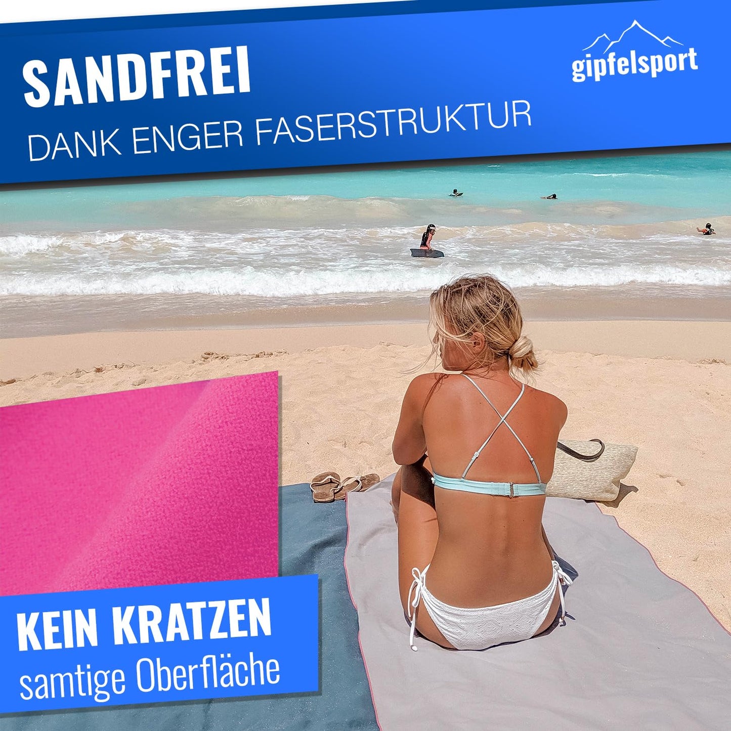 gipfelsport Microfibre Towel 1x XS(50x30cm) without bag Fuchsia