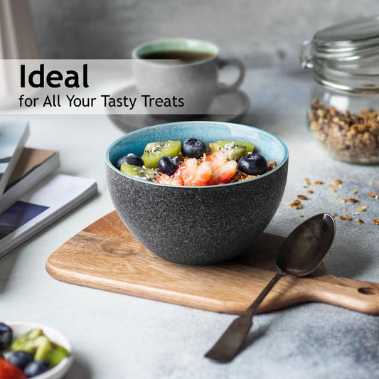 MIAMIO ? 750 ml, Bowls Set of 6, Ceramic Bowl, Salad Bowls, Soup Bowl, Cereal Bowl, Kitchen Bowls, Rice Bowls ? Microwave, Dishwasher and Oven Safe ?