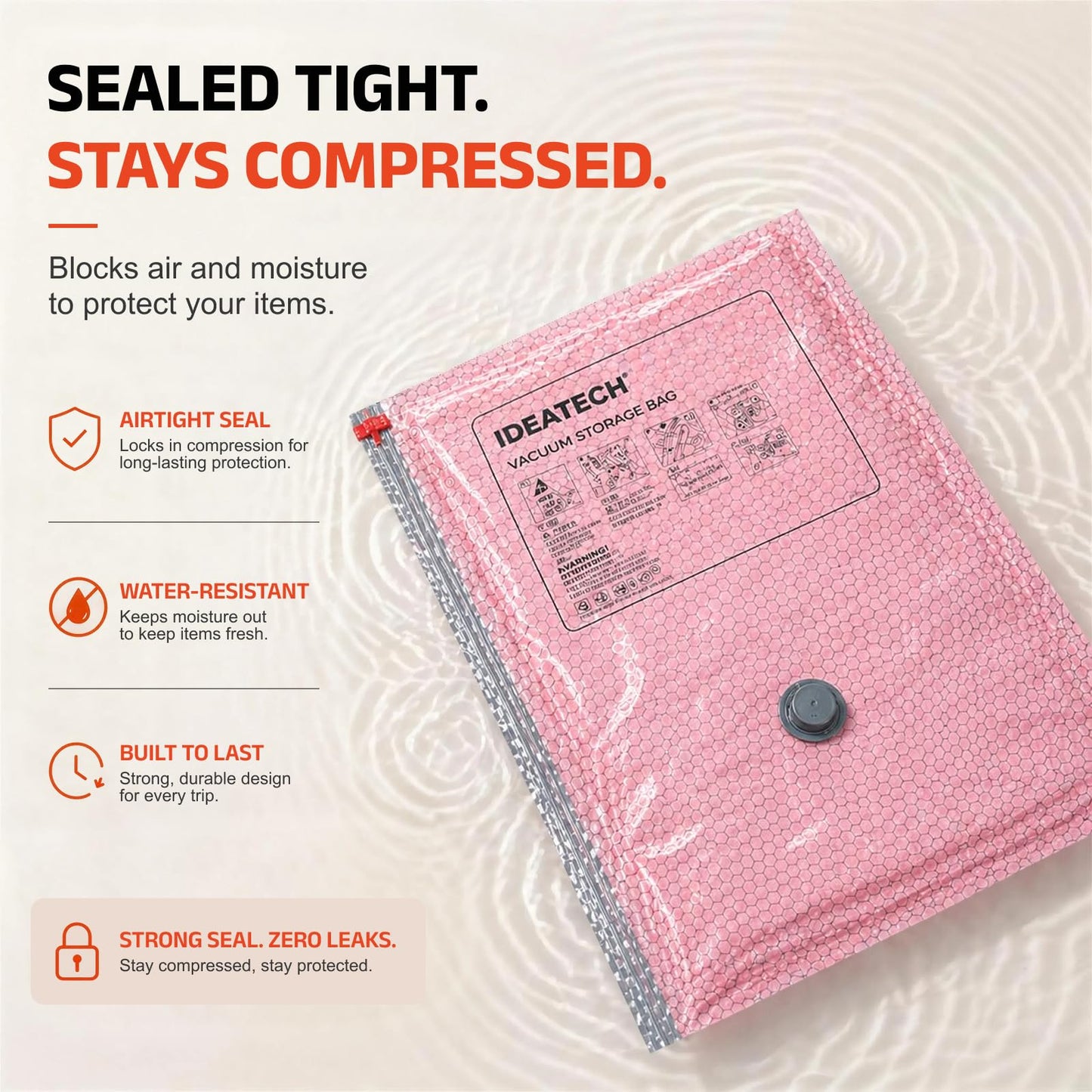 IDEATECH Vacuum Bags with Pump for Travel Clothes Compression Cubes Luggage