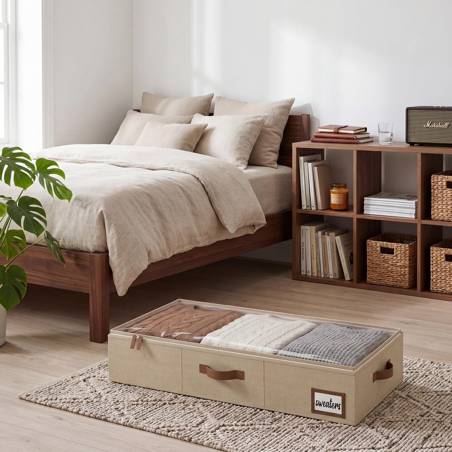 StorageWorks Underbed Storage Boxes with Lids, Large Under Bed Storage Box Containers for Bedroom Accessories Organising Clothes Bedding