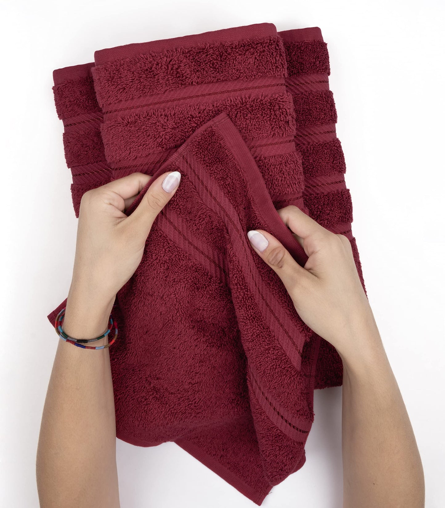 American Soft Linen Luxury Hand Towels for Bathroom, 100% Cotton Turkish 4 Piece Hand Towel Set, 600 GSM Hand Face Towels for Kitchen
