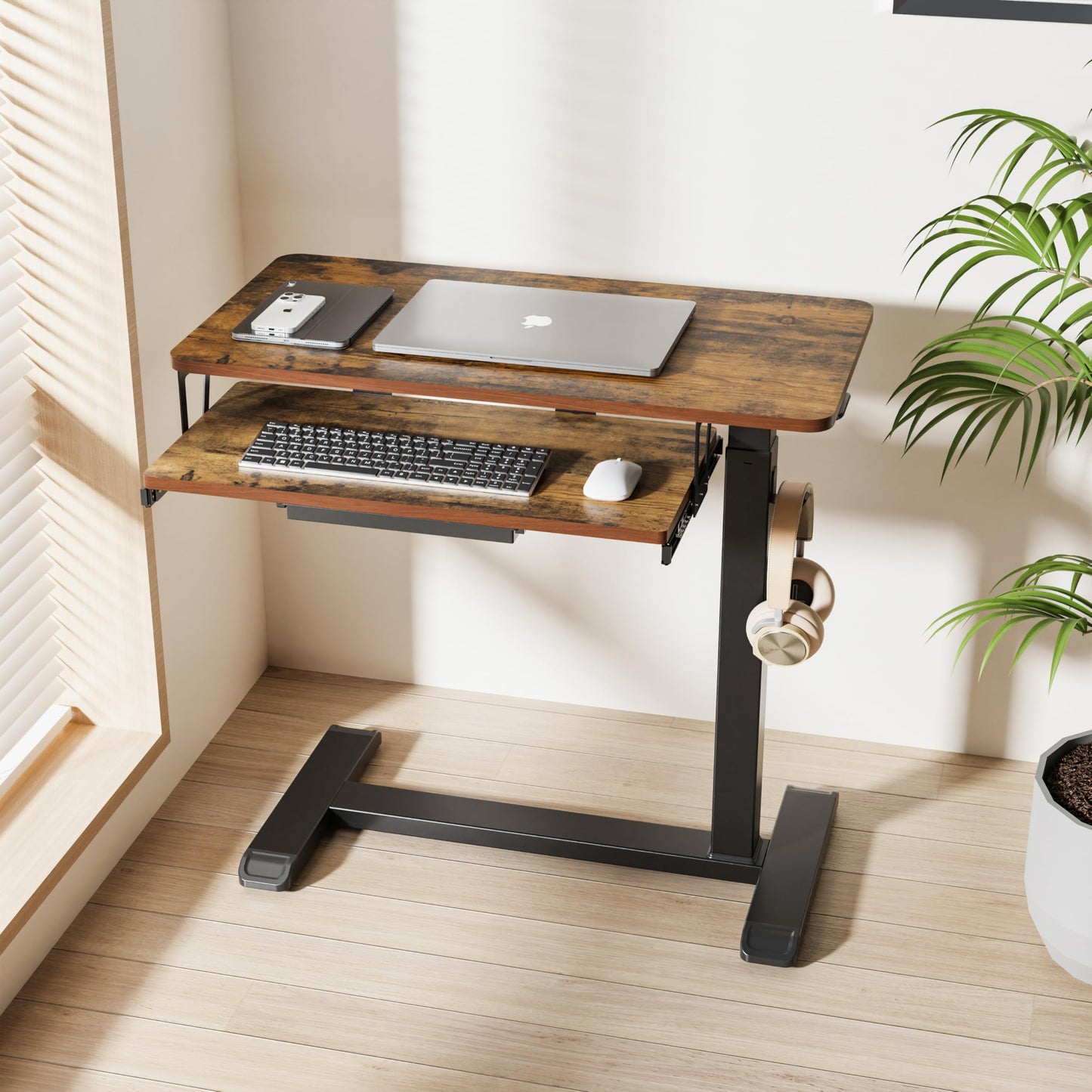Fydeamer Mobile Standing Desk with Keyboard Tray