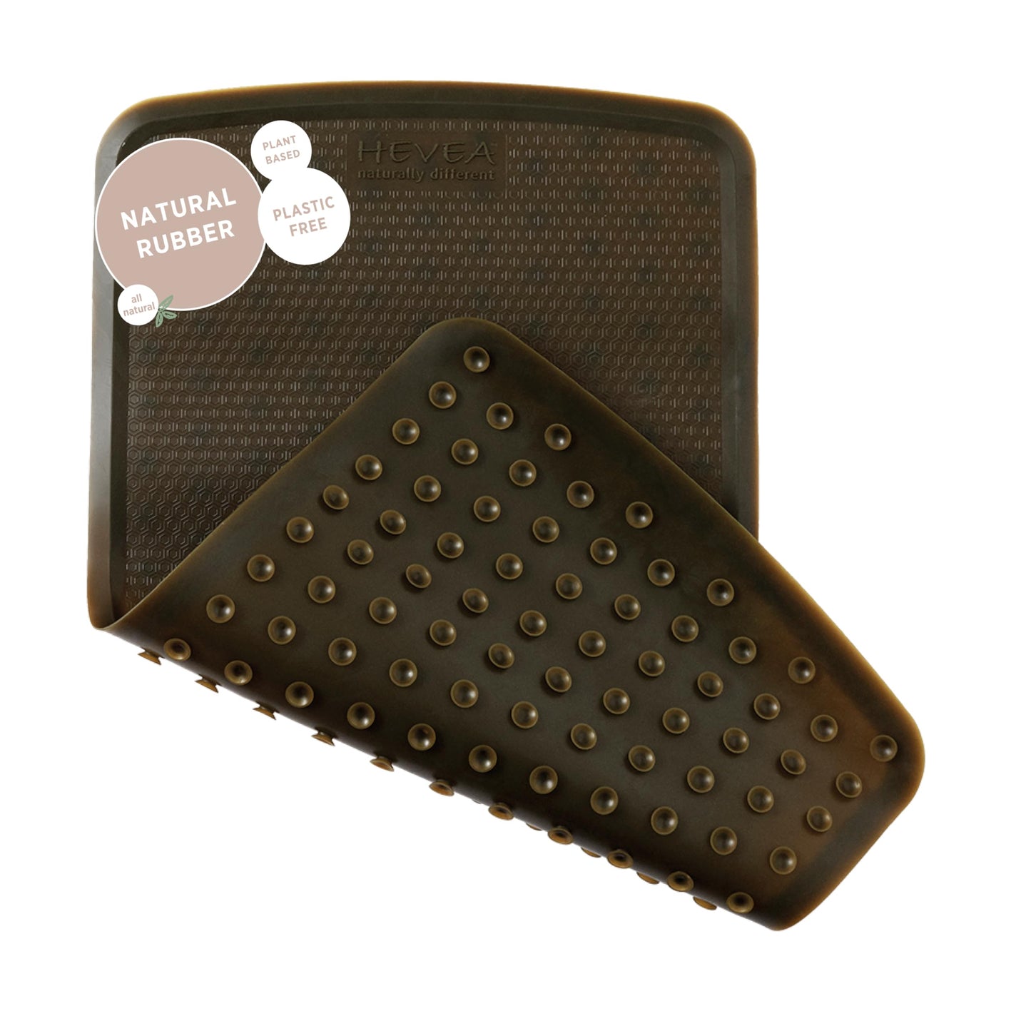HEVEA Baby & Toddler Bath Mat - 100% Natural Rubber Non Slip Bathtub Mat for Baby - Upcycled, Danish Design - Safe & Sustainable Bathroom Essential
