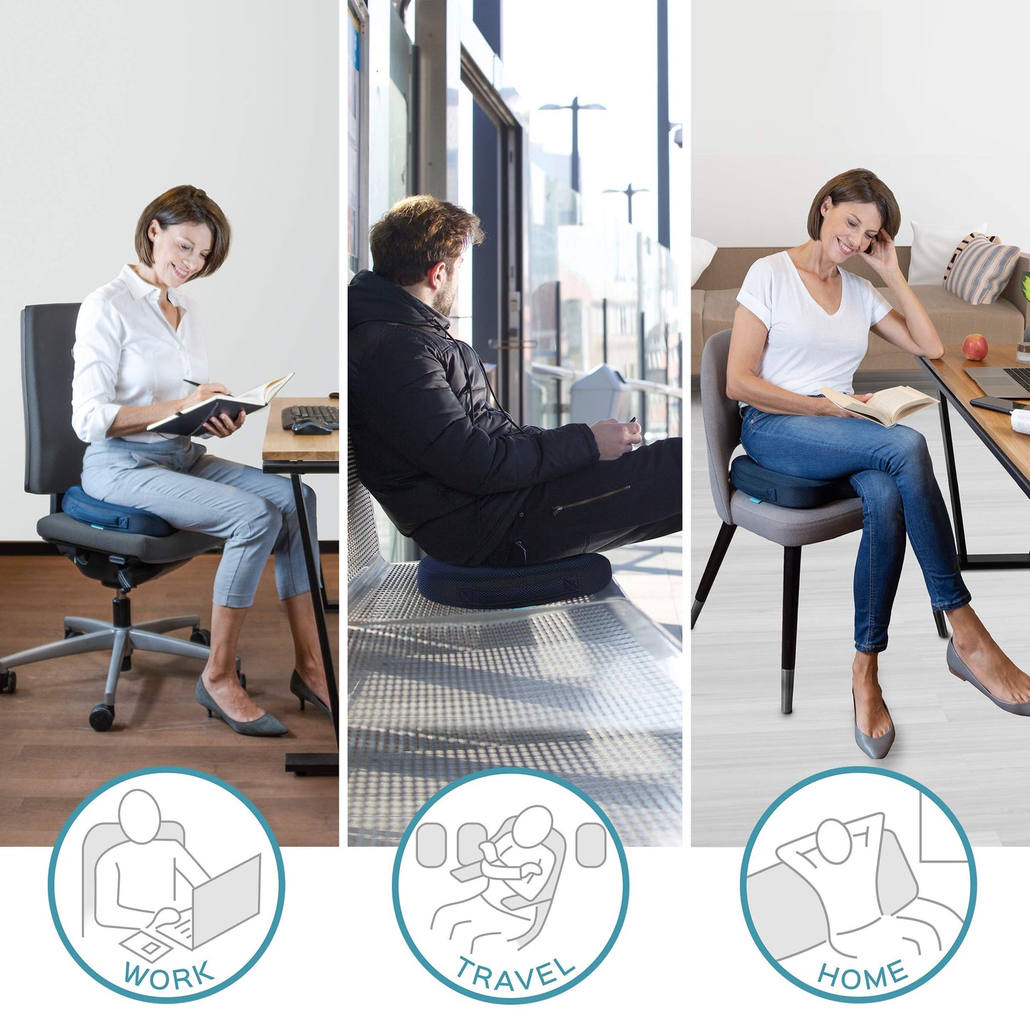 bonmedico Ergonomic Gel Seat Cushion with Memory Foam Core