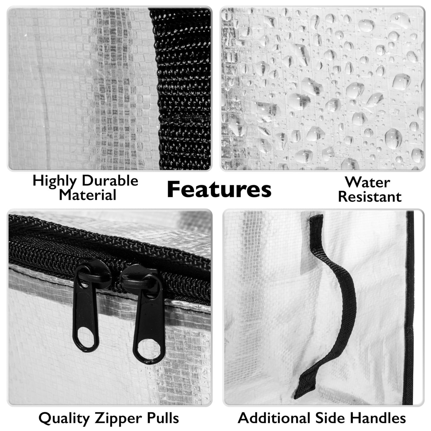 ClearSpace Heavy Duty Moving Bags or Storage Bins with Lids, Clear, 4 Pack