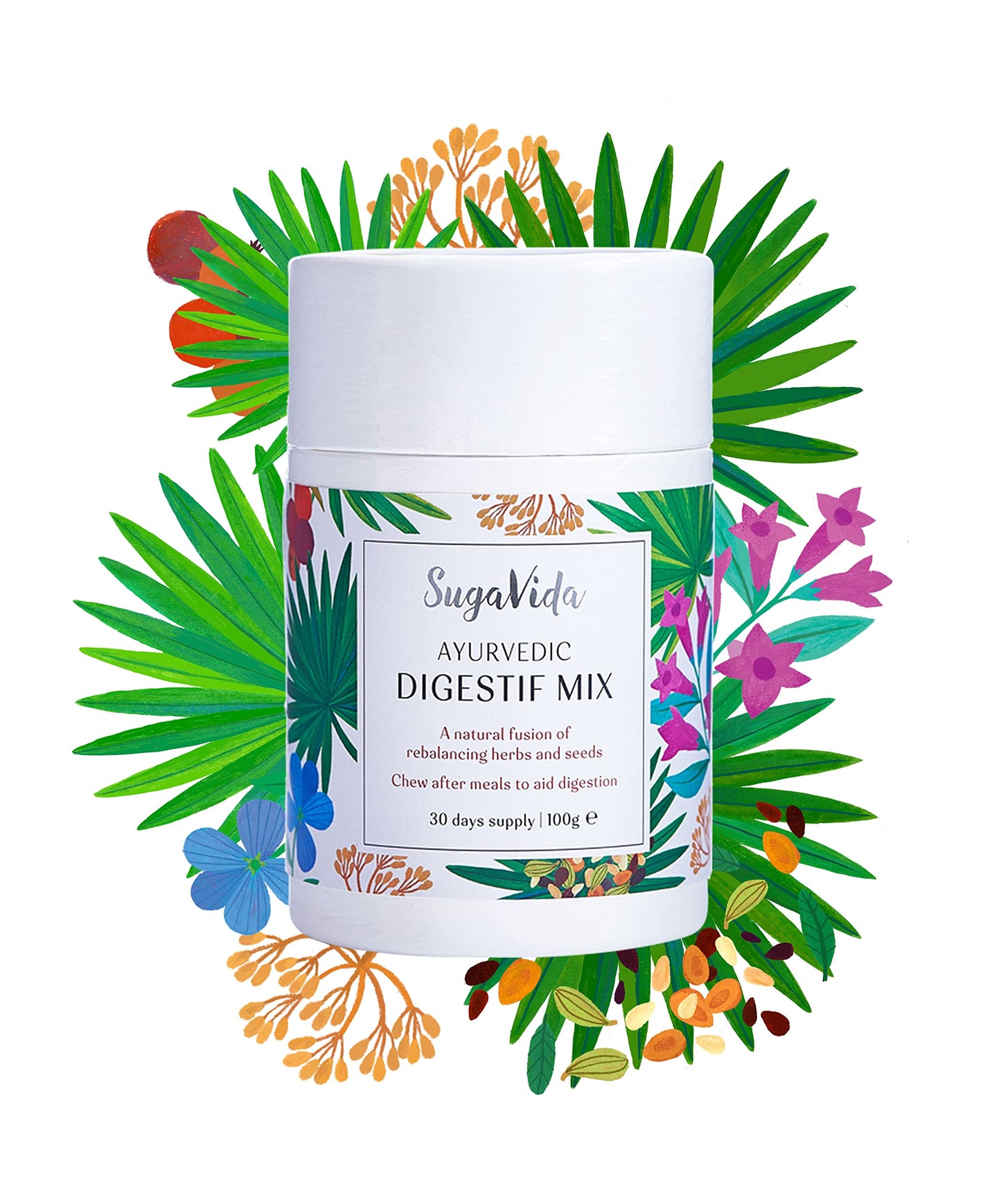 SugaVida | Ayurvedic Digestif Mix | Natural Award Winning Digestive Aid | Natural Herb and Seed Blend | 100g