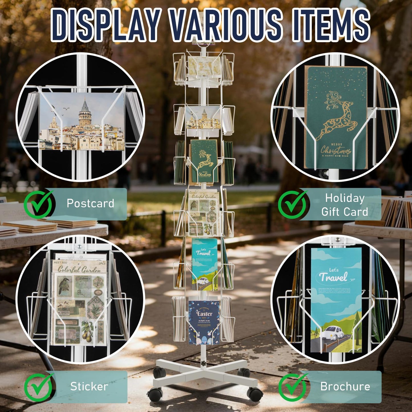 ANBOXIT Greeting Card Display Stand Rotating Rack Holder