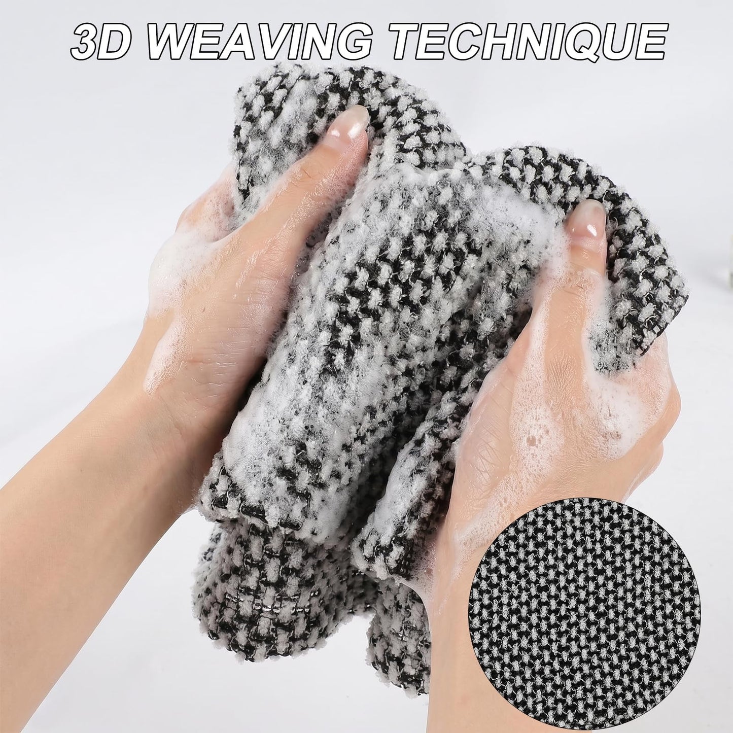 Exfoliating Shower Towel - Deep Exfoliating Towel, Back Scrub Gentle on Sensitive Skin, 3D Weaving
Technique Shower Towel Machine Washable