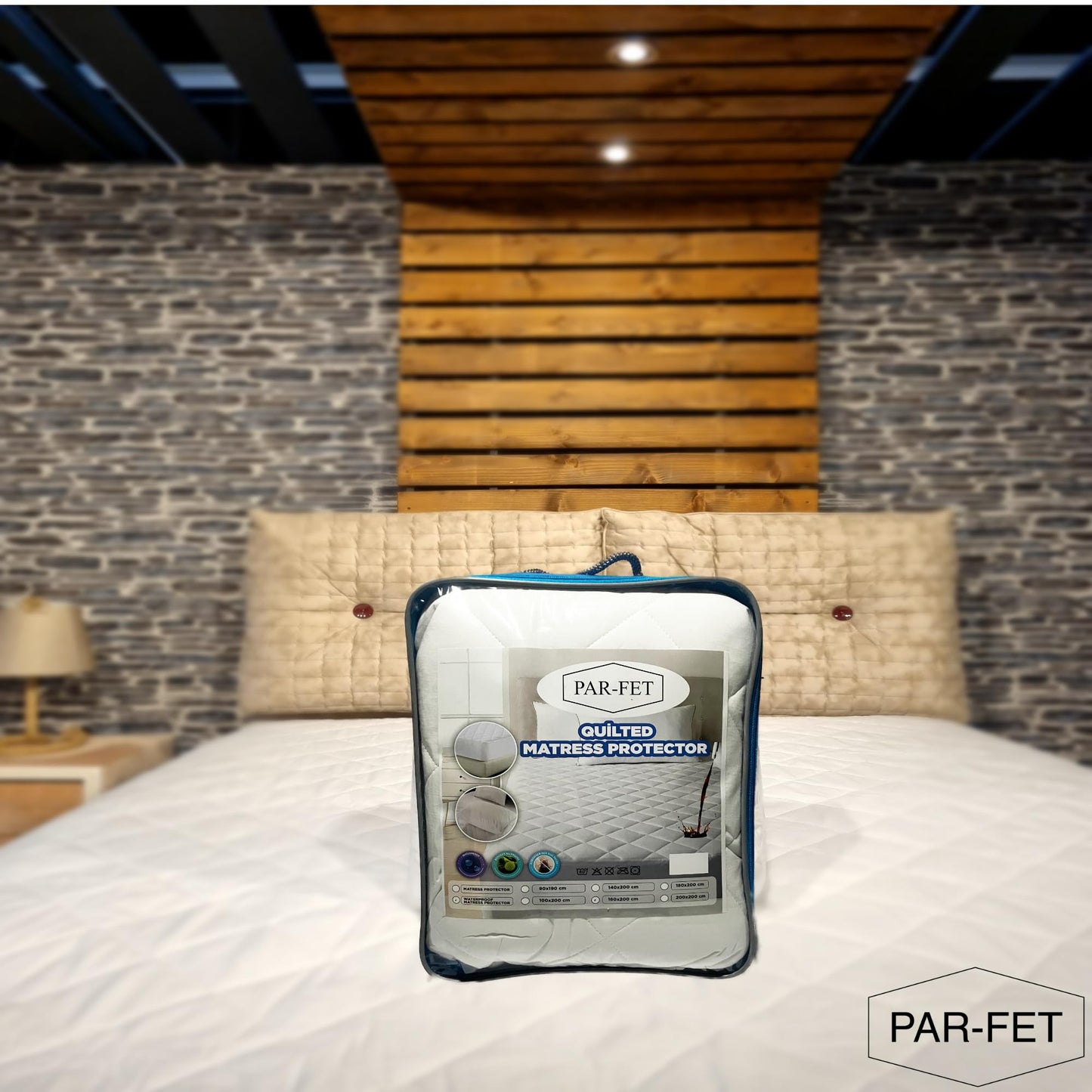 Cotton Mattress Protector, Waterproof, Quilted with Anti-Allergic, Anti Dust Mite, Soft and Quiet, Breathable (White, 160 x 200 cm)
