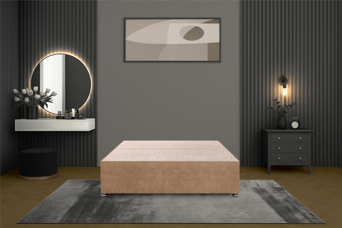 Bed Centre Flexby Divan Bed Base Only with 2 Drawers Same Side, No Headboard - Available in 3FT, 4FT, 5FT & 6FT