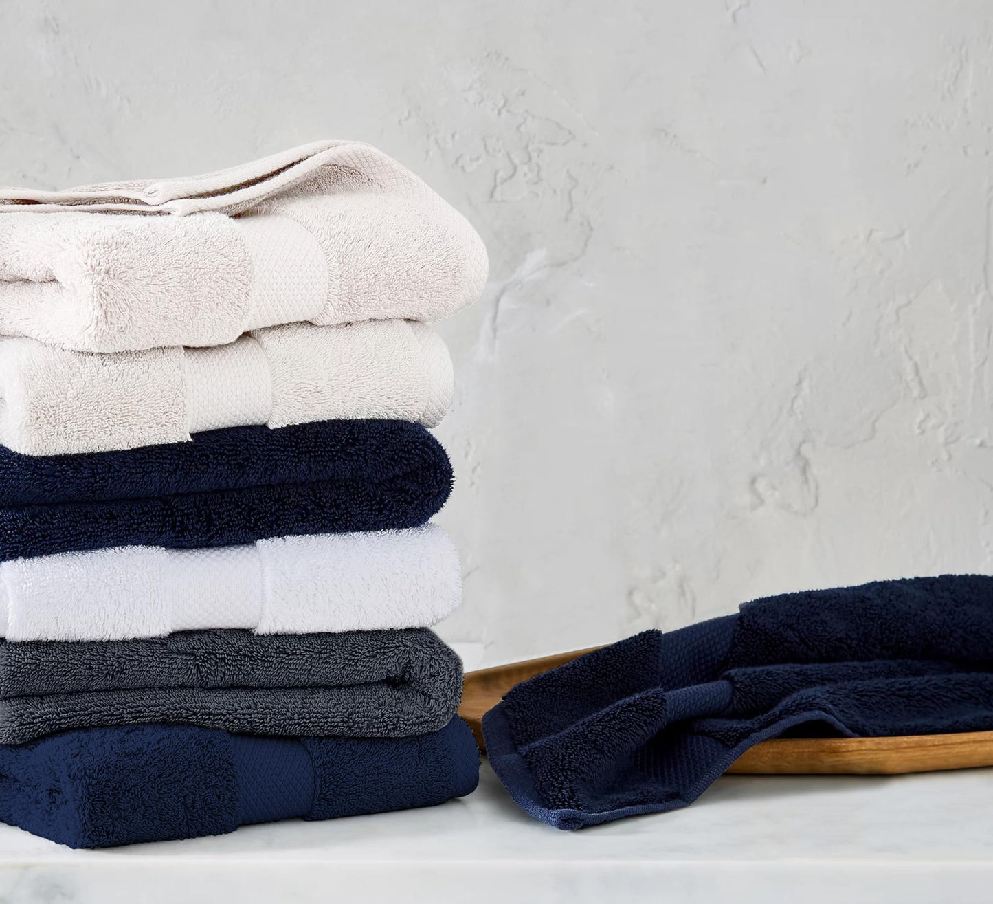 Delara A1 HOME COLLECTIONS Organic Cotton Feather Touch Quick Dry 700 GSM Hand Towel, Sharkskin Grey 20"X30" (Pack of 6)