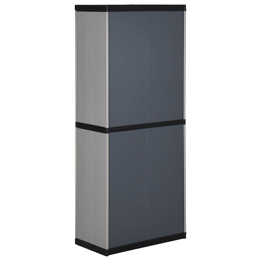 vidaXL Garden Cabinet | Grey and Black | PVC and PP (Polypropylene) | Medium