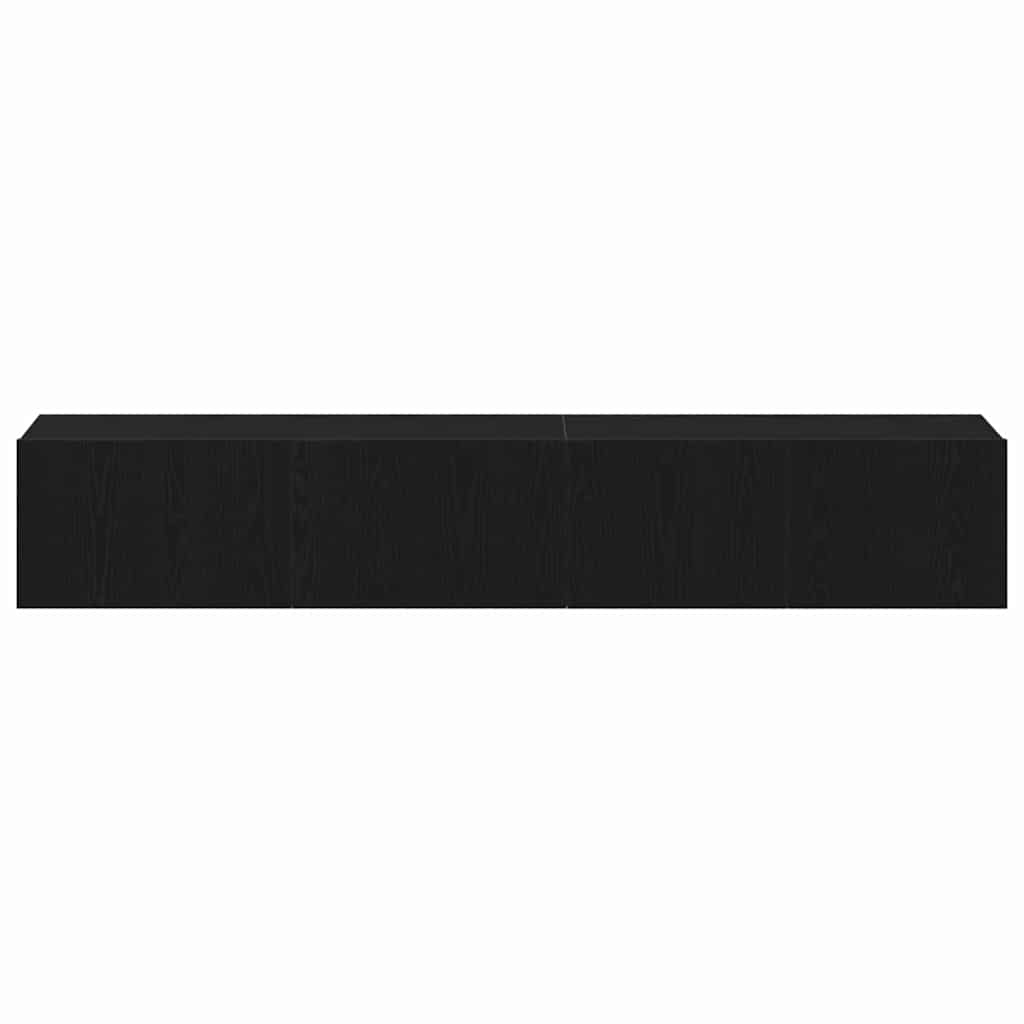 vidaXL TV Cabinet Set Wall-mounted 2 pcs Black Oak Engineered Wood