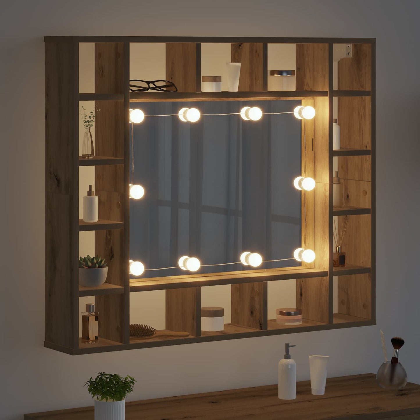 vidaXL Mirror Lights White 4.5 x 4.5 x 4.7 cm Plastic
