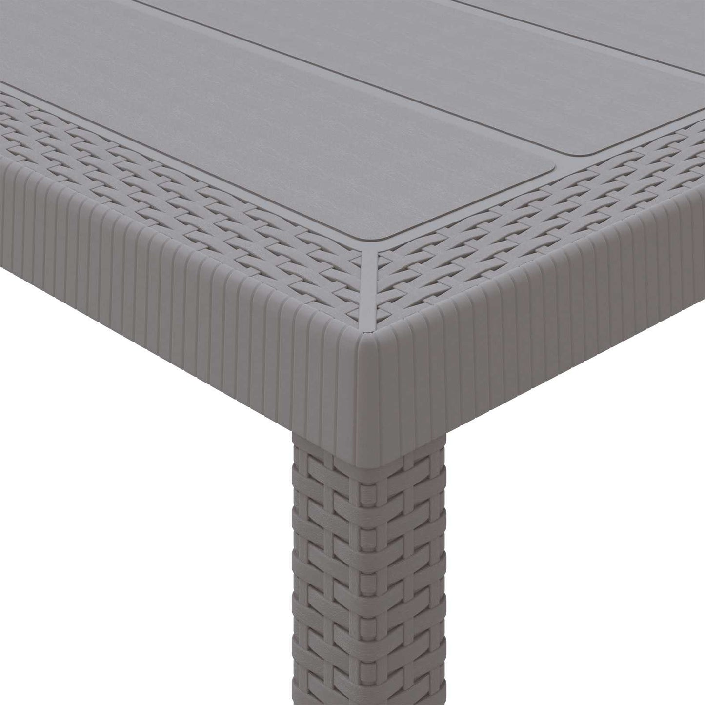 vidaXL Garden Table Light Grey 100 x 100 x 73 cm Poly Rattan