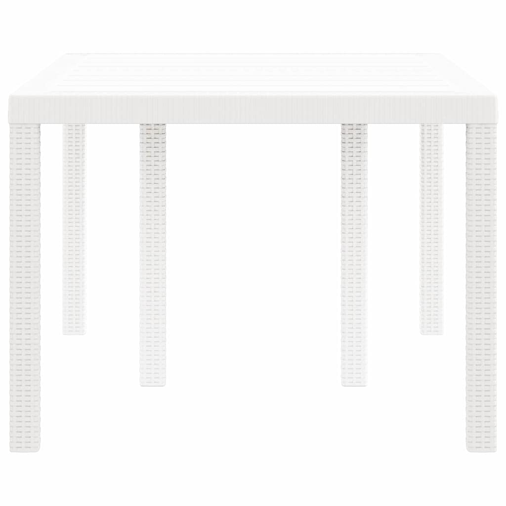 vidaXL Garden Table White 150 x 100 x 73 cm Poly Rattan