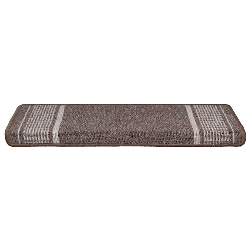 vidaXL Self-adhesive Stair Mats 15 pcs Brown 65 x 21 x 4 cm