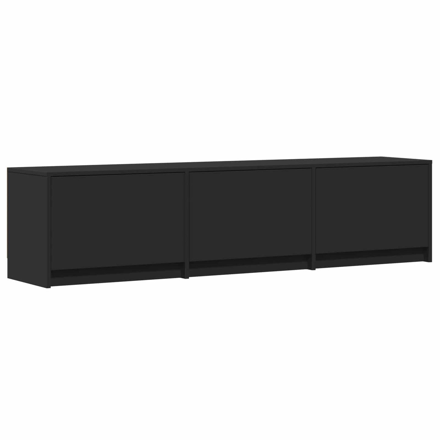 vidaXL TV Cabinet with LED Black 165 x 34 x 40 cm Engineered Wood
