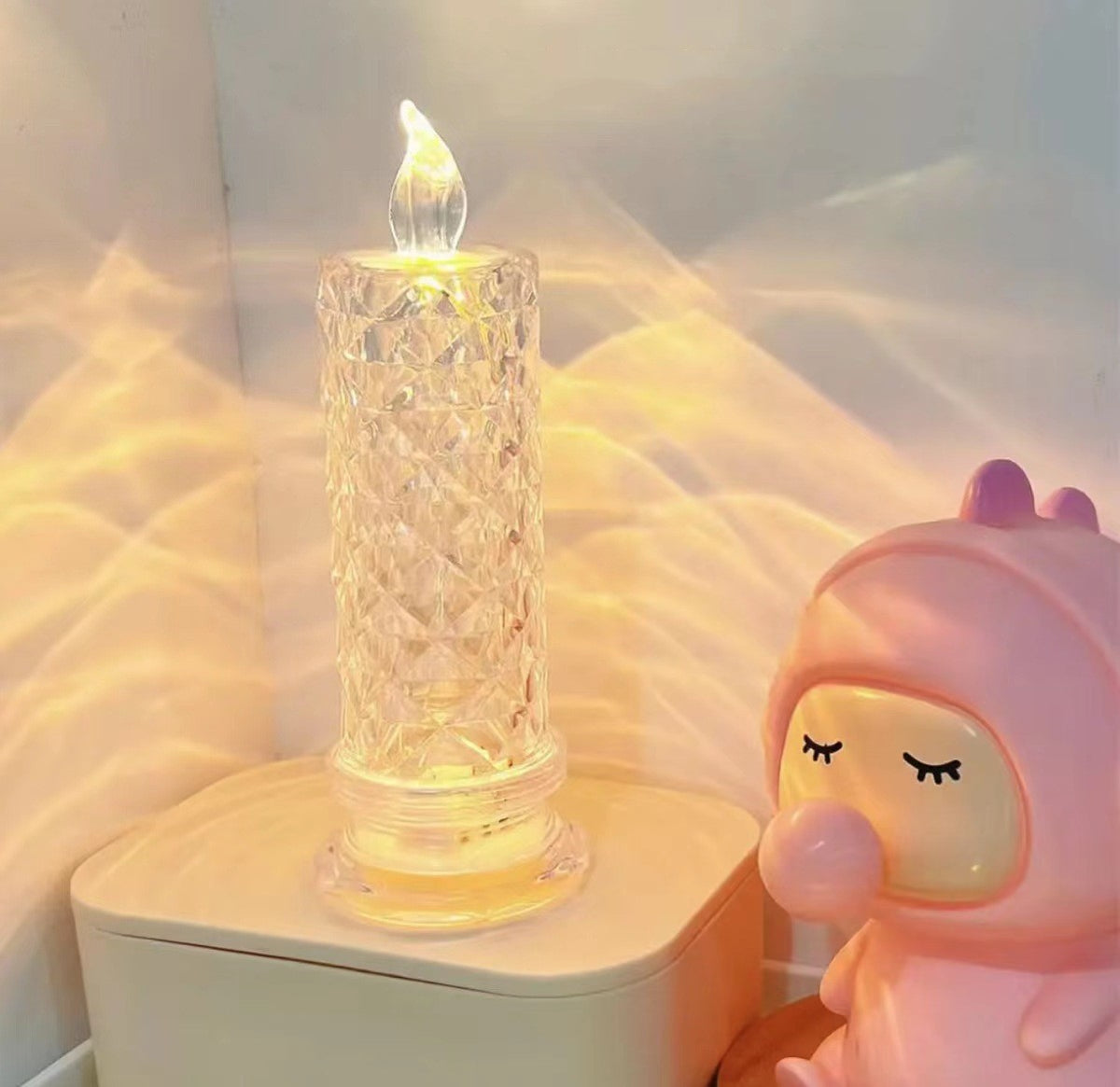 Clear LED Candle with Reflection ? Set of 3