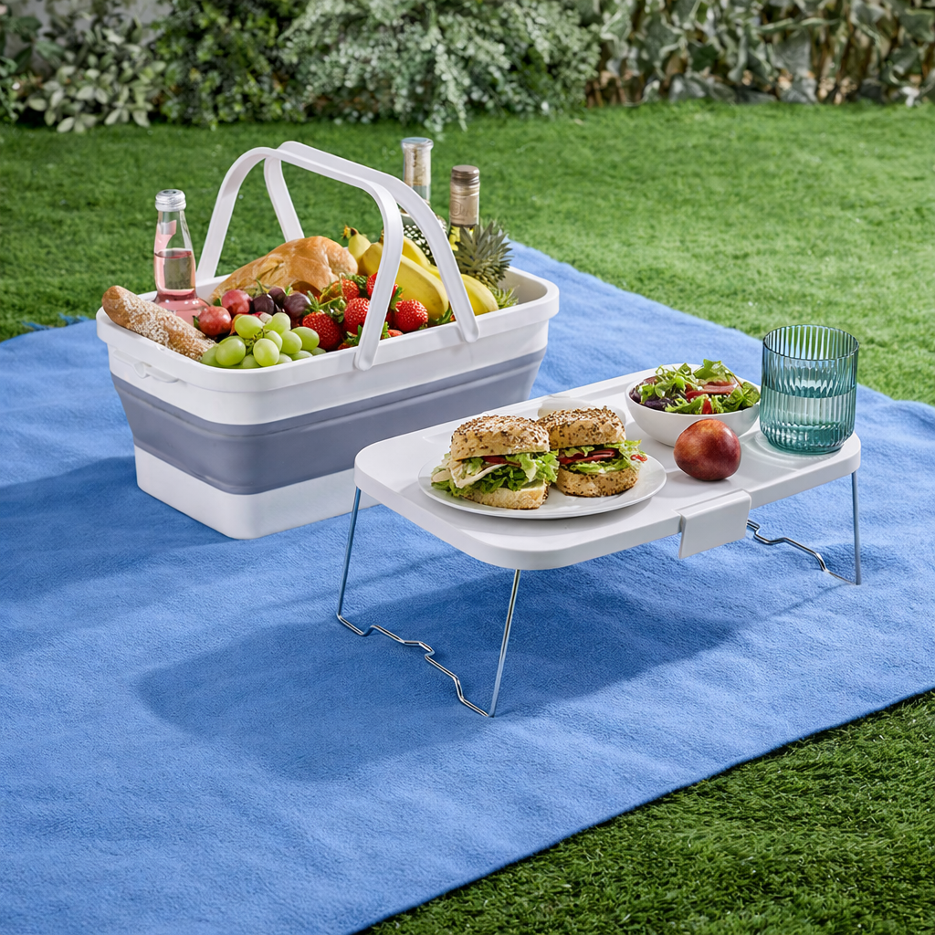 Collapsible Picnic Basket with Tray
