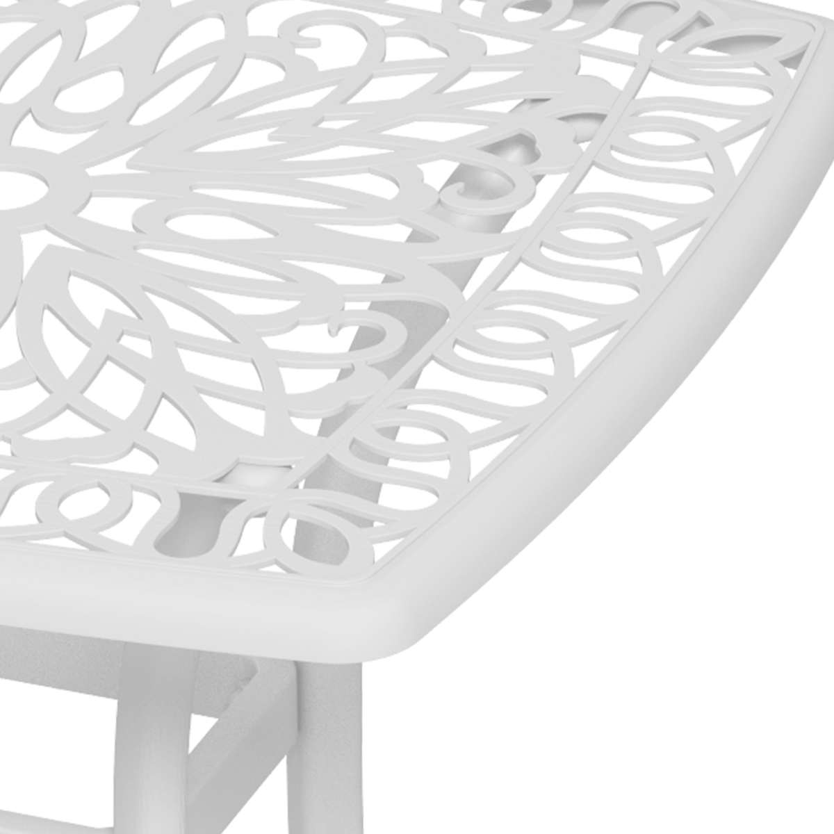 Outsunny Cast Aluminium Bistro Table with Umbrella Hole, White