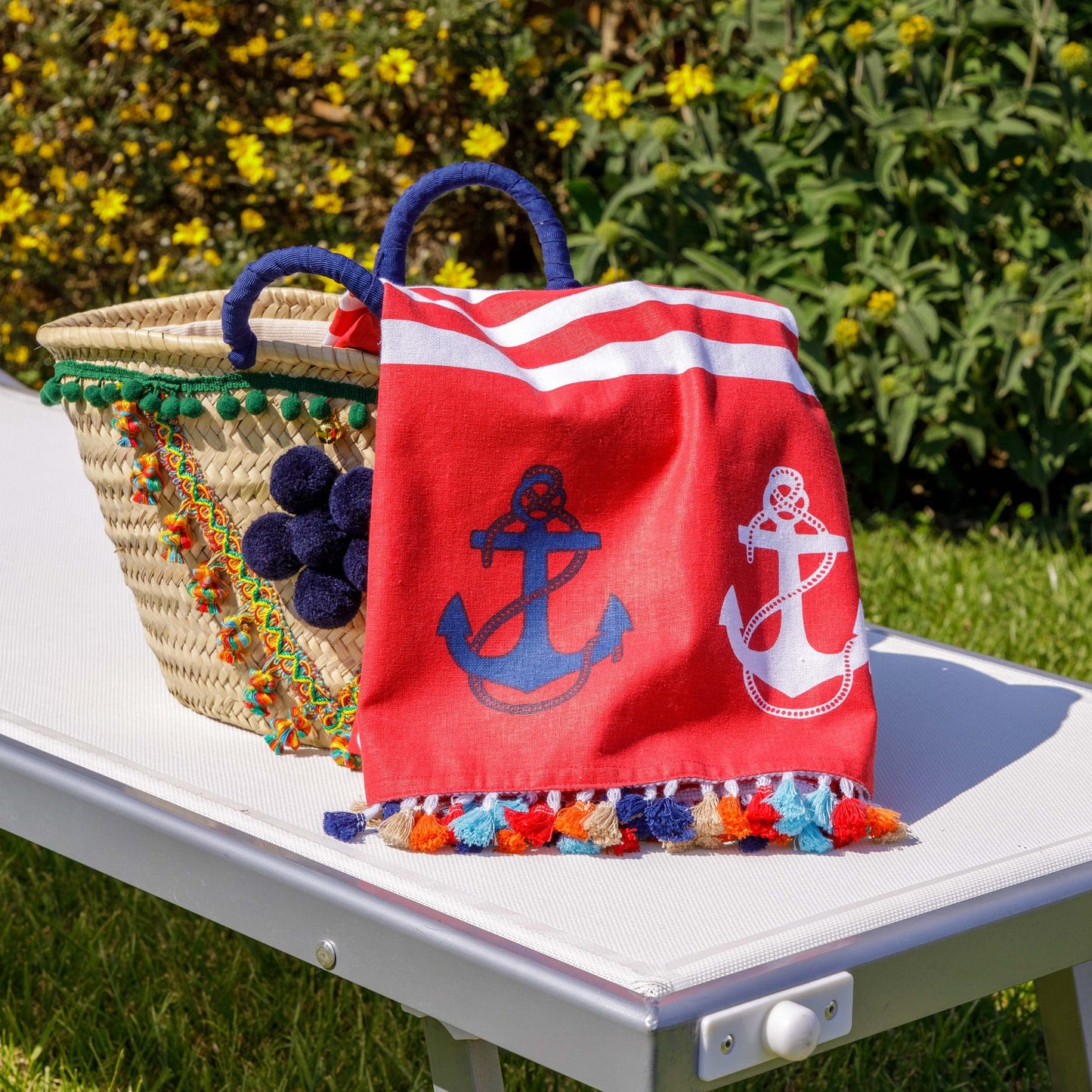 Baroni Home Beach Towel with Colourful Tassels, Sarong, Yoga Towel, Hammam Beach Towel, Super Absorbent and Quick Drying, Eco-Friendly, 90 x 170 cm