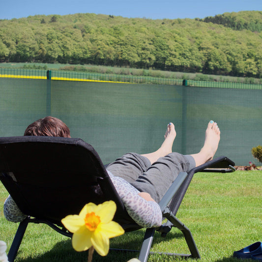 Relaxdays Fence Netting, Privacy Shield For Fences & Railing, HDPE Net, UV-resistant, Weatherproof, 2 x 6 m, Green