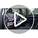 Huckaboo Car Seat Organiser - Kids Back Seat Organiser, Storage Pockets, Screen Holder, Black, 2 Pack