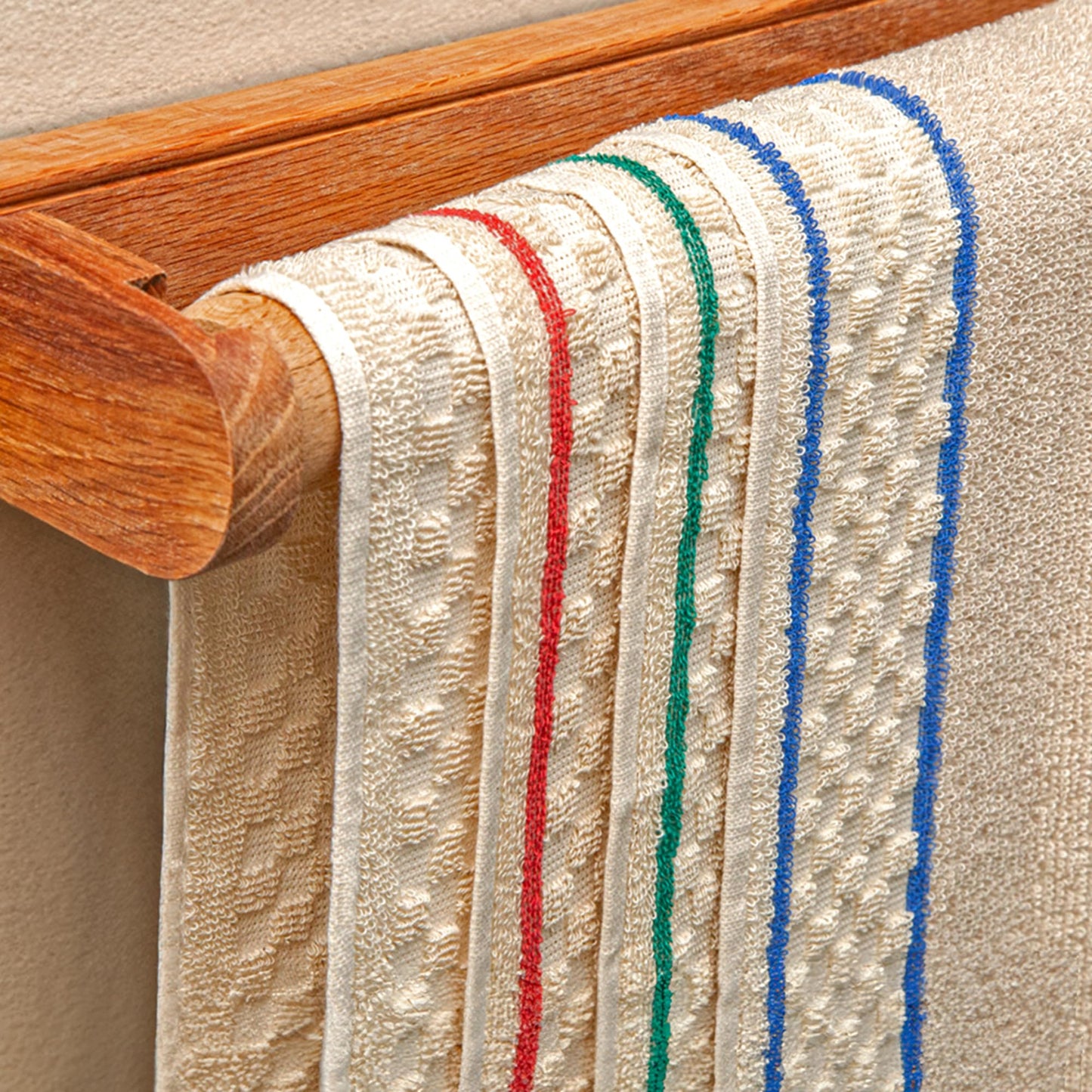aztex Traditional 100% Cotton Roller Towels - Green Stripe