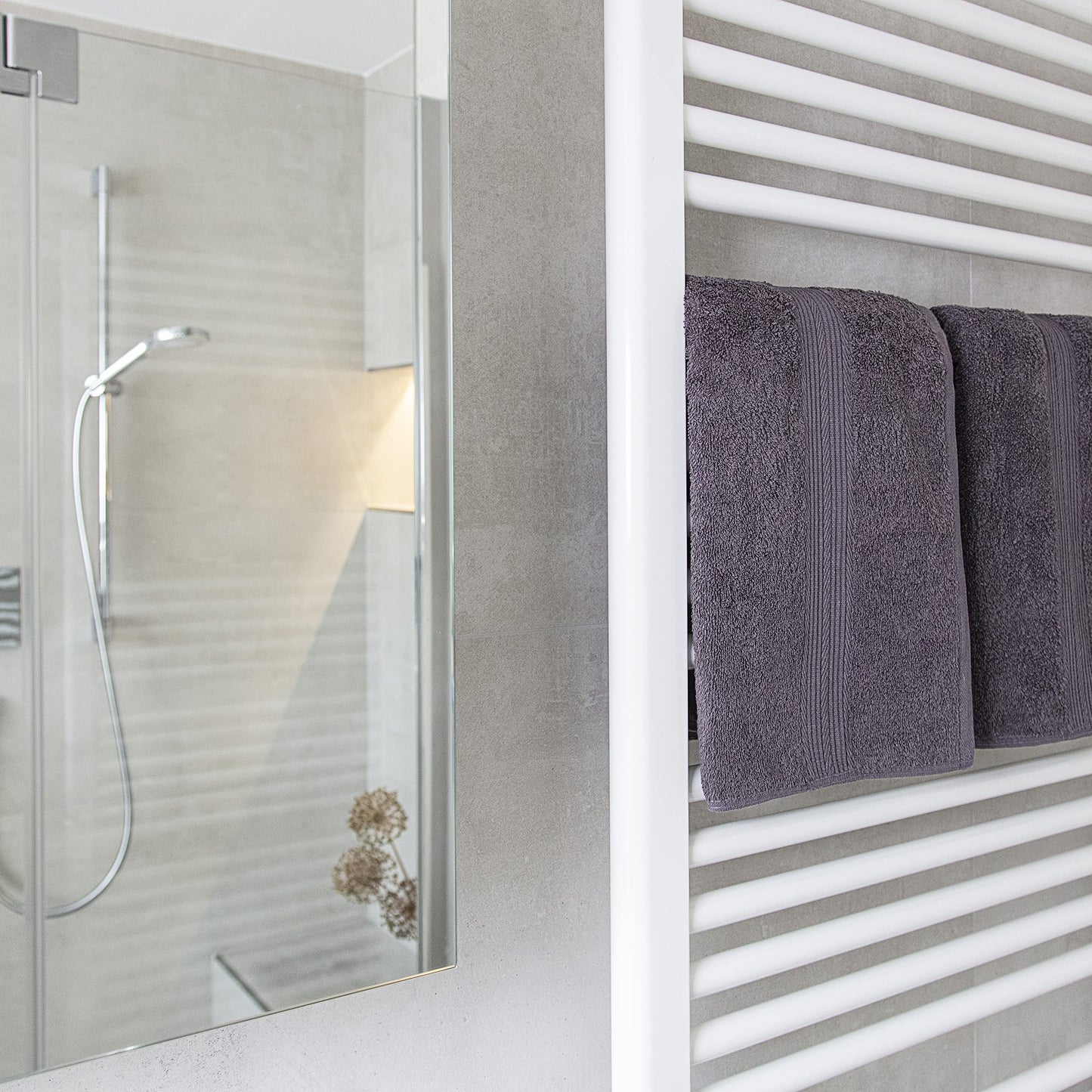 ALCLEAR set of terry hand towels, range of soft and highly absorbent towels, OEKOTEX 100 certified, 5 colours & 5 sizes, colour: ANTHRACITE