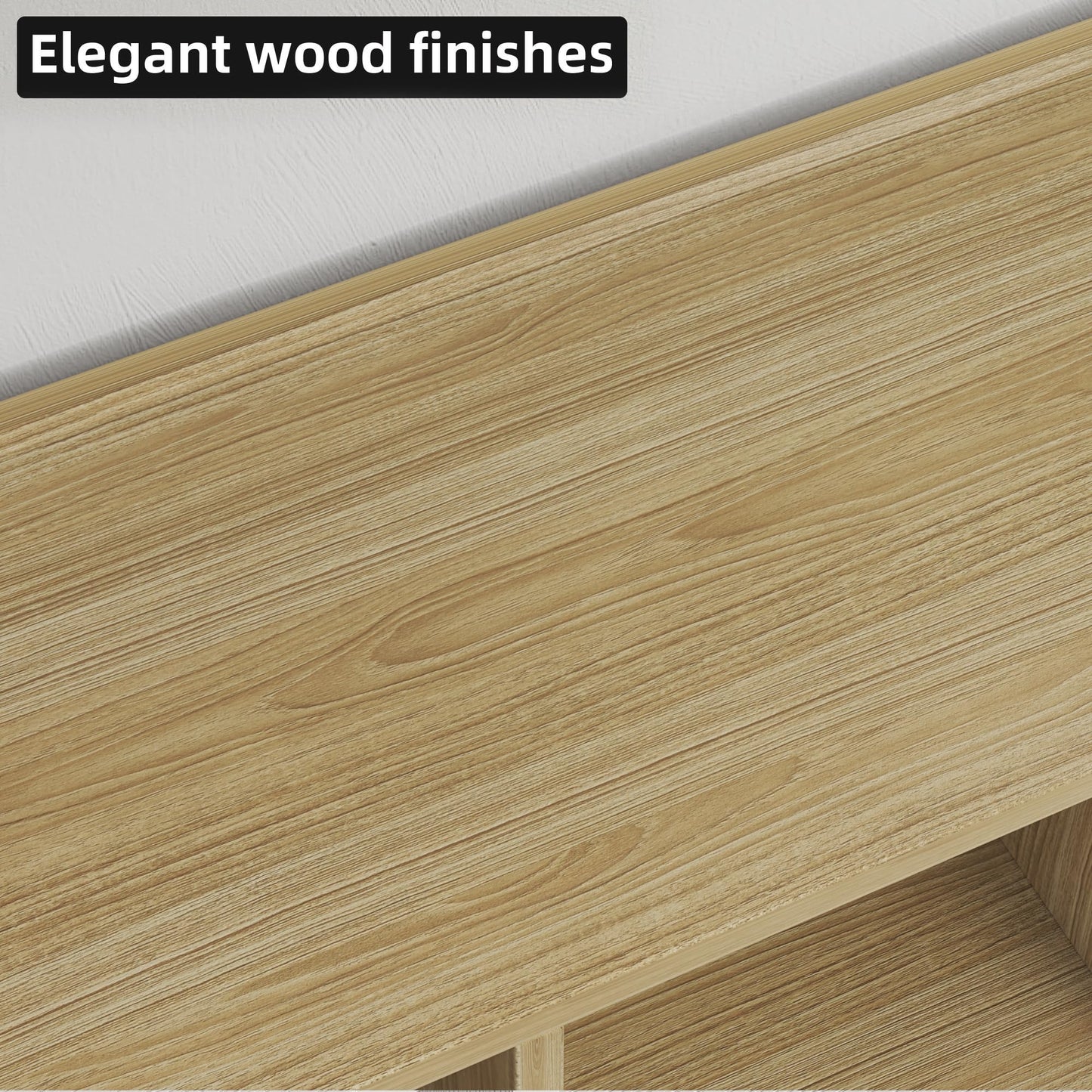 Flrrtenv 8-Cube Bookshelf 2 Tier Retro Bookcase with Legs, 120cm Wood Bookshelves Storage Organizer Shelf