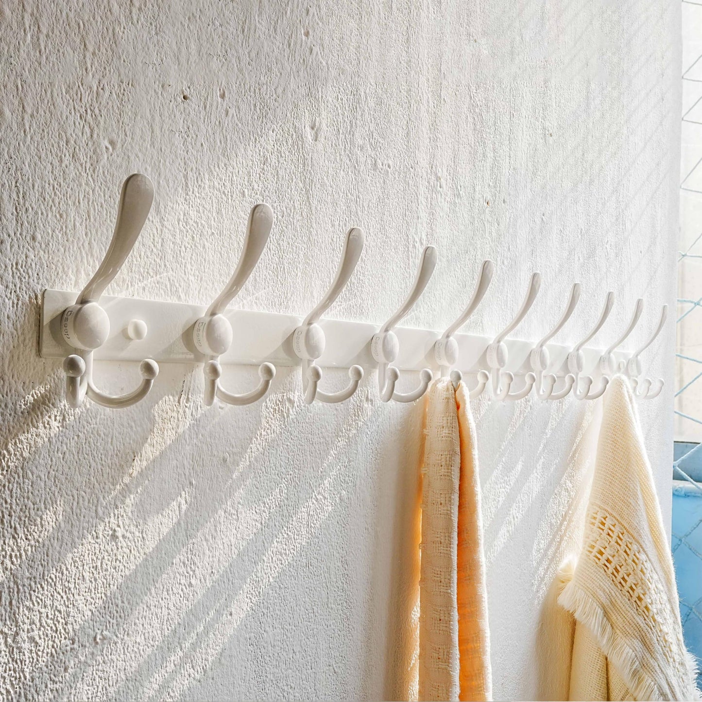 Dseap Coat Rack Wall Mount 94cm, Heavy Duty 2.5mm Base vs Flimsy 1mm, Double-Thick Solid Anti-Snap Hooks