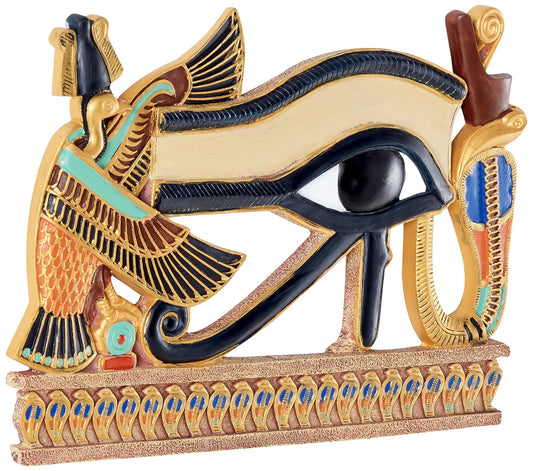 Design Toscano QL124212 Egypitan Decor Eye of Horus Wall Sculpture Plaque, 30 cm, Polyresin, Full Color