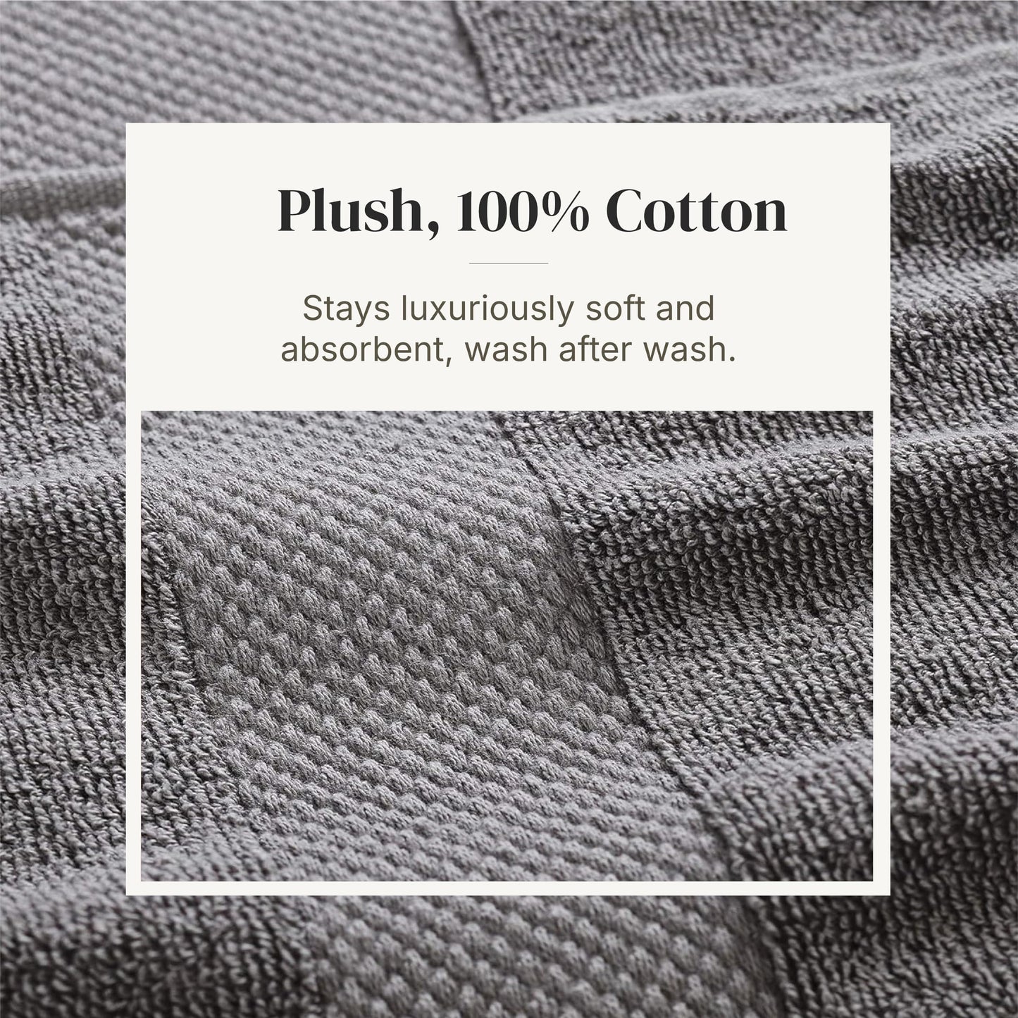 Modern Threads With Filgree Jacquard Border, Charcoal, 13" x 13\