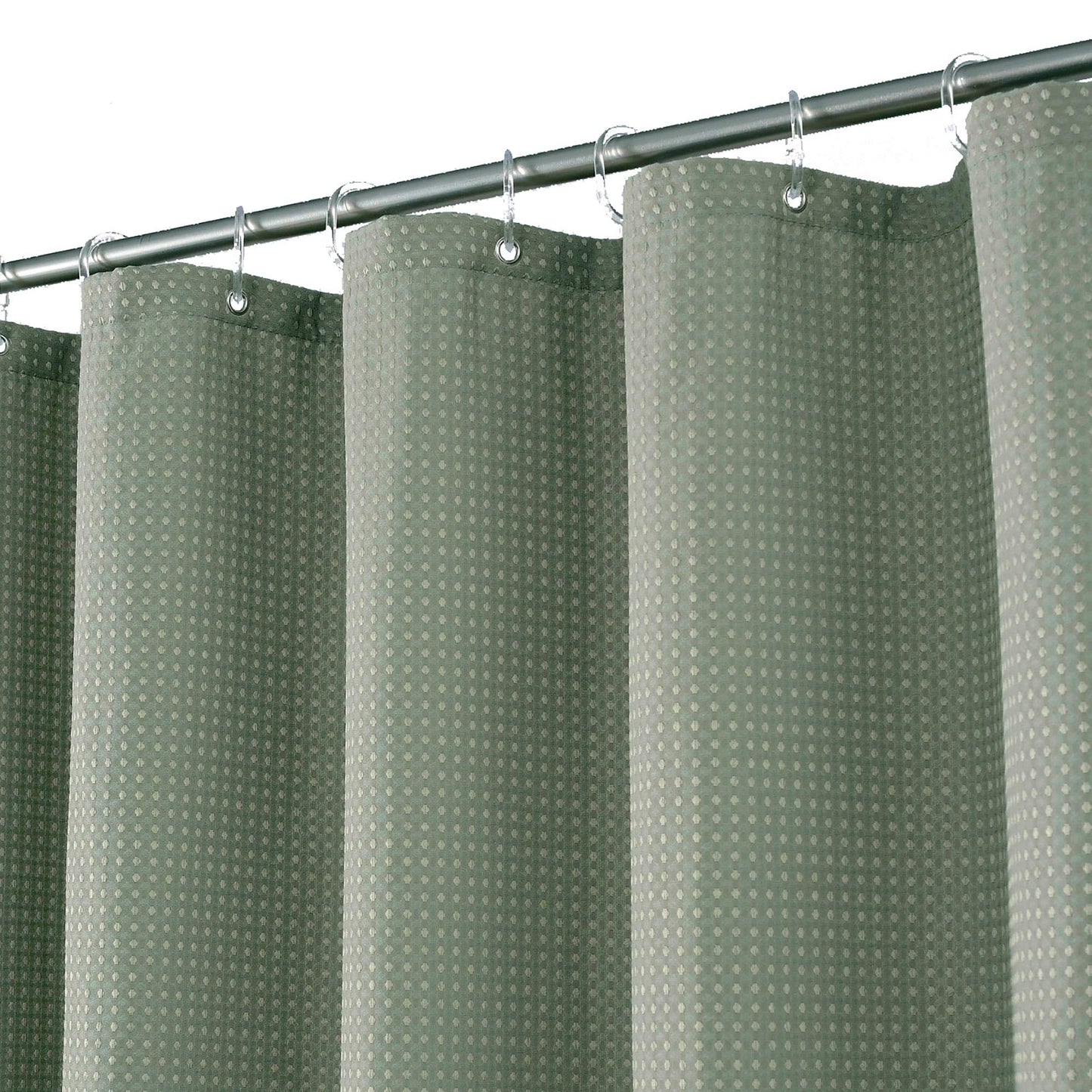 Sage Green Shower Curtain Waffle Weave - Hotel Luxury Heavyweight Thick Fabric Shower Curtains for Bathroom, Water Repellent, 71 x 72 inches