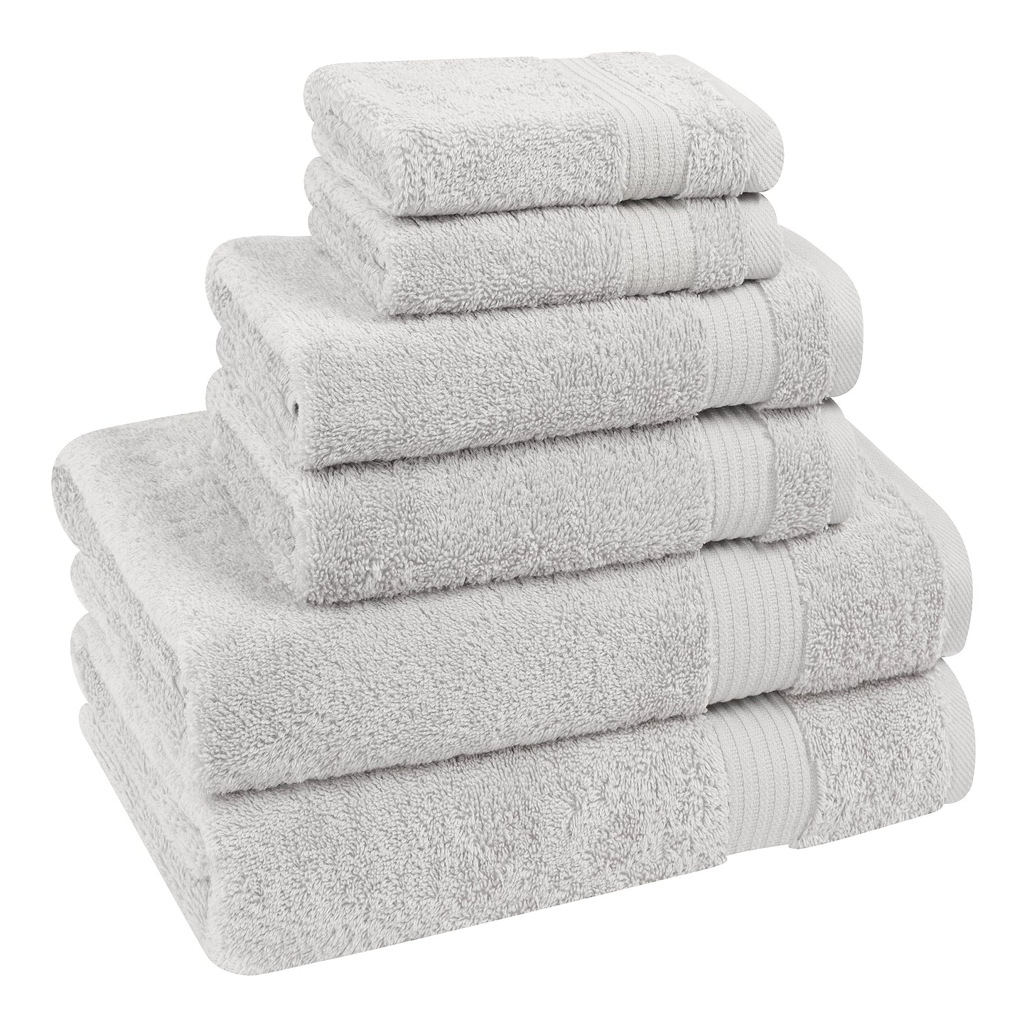 Cotton Paradise 6 Piece Towel Set, 100% Turkish Cotton Soft Absorbent Towels for Bathroom, 2 Bath Towels 2 Hand Towels 2 Washcloths