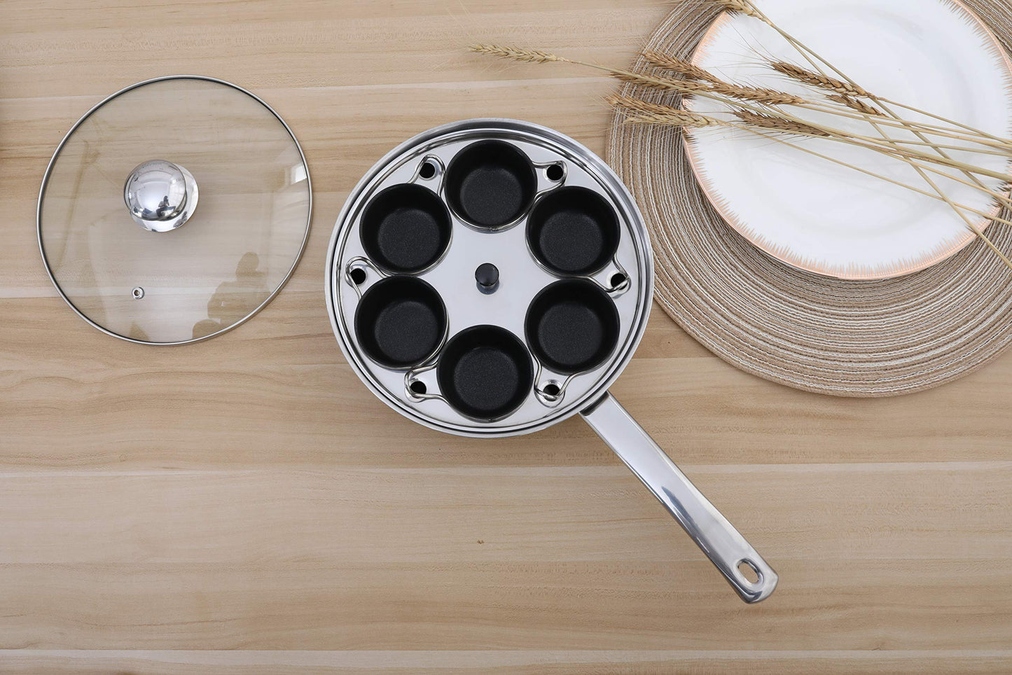 6 Cups Egg Poacher Pan - Stainless Steel Poached Egg Cooker Induction Cooktop Egg Poachers Cookware Set with 4 Nonstick Large PFOA FREE Egg Poacher