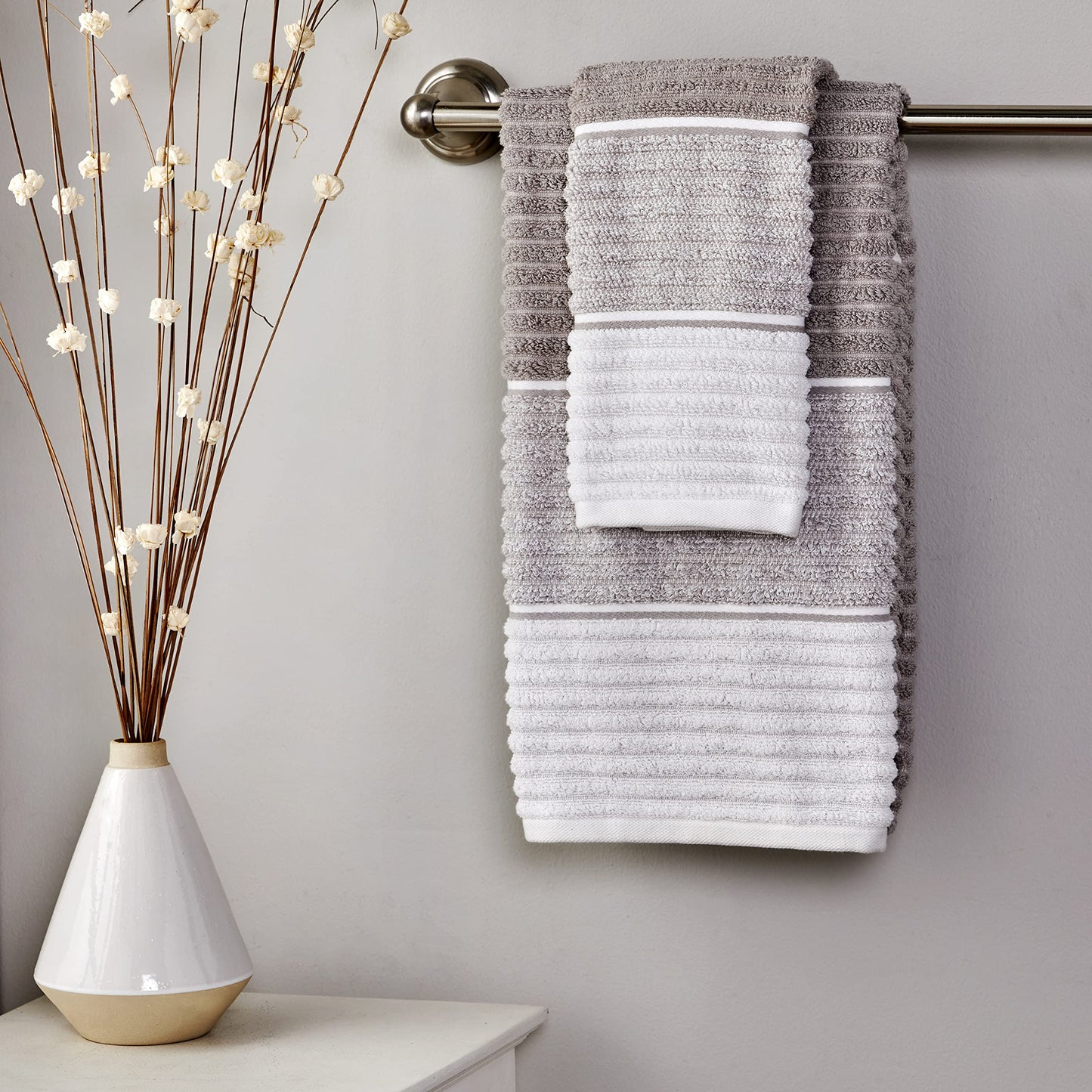 SKL Home by Saturday Knight Ltd. Planet Ombre 2 Pc Hand Towel Set, Taupe