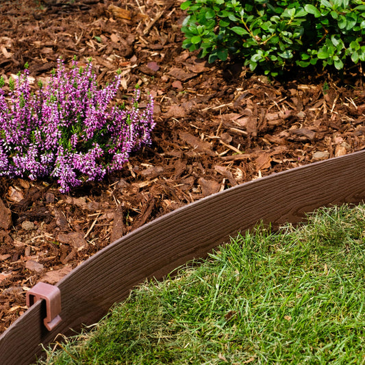 UNIGARDIA Flexible Lawn Edging 20 m - Height 13 cm, Thickness 3 mm - Plastic Grass Border & Flower Bed Garden Edging - Easy to use, UV resistant,