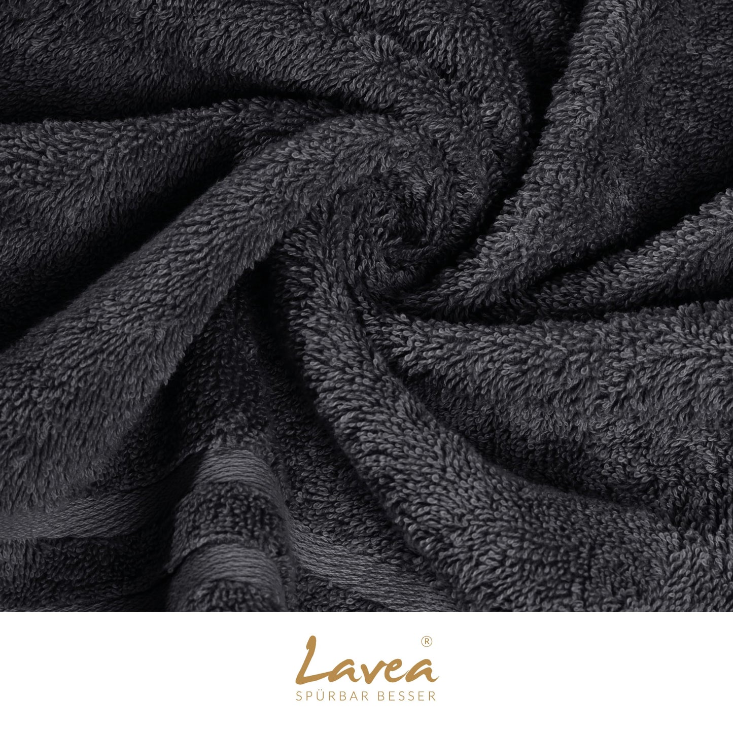 Lavea® Set of 4 hand towels, 50 x 100 cm, Elena Frottiererie, 100% cotton, terry bath towel, absorbent and soft, sports towel, washable at 60°C